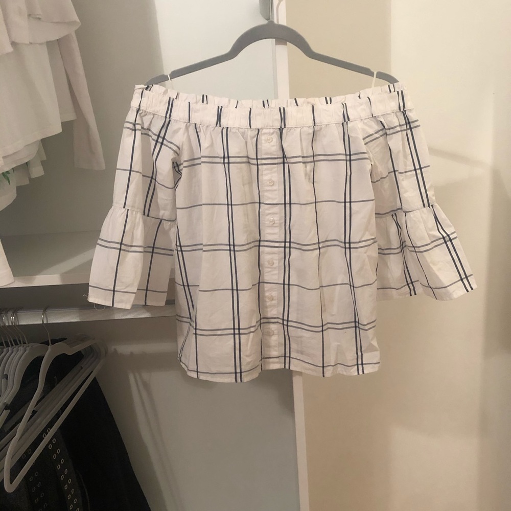 Abercrombie&Fitch Checkered off the shoulder top